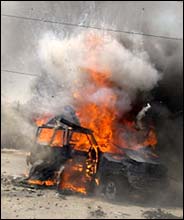 [ Israelis blow up Hamas leader's car.... ]