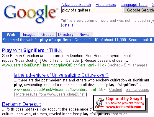 [ Google ranking of this page, 26Jul03 ]